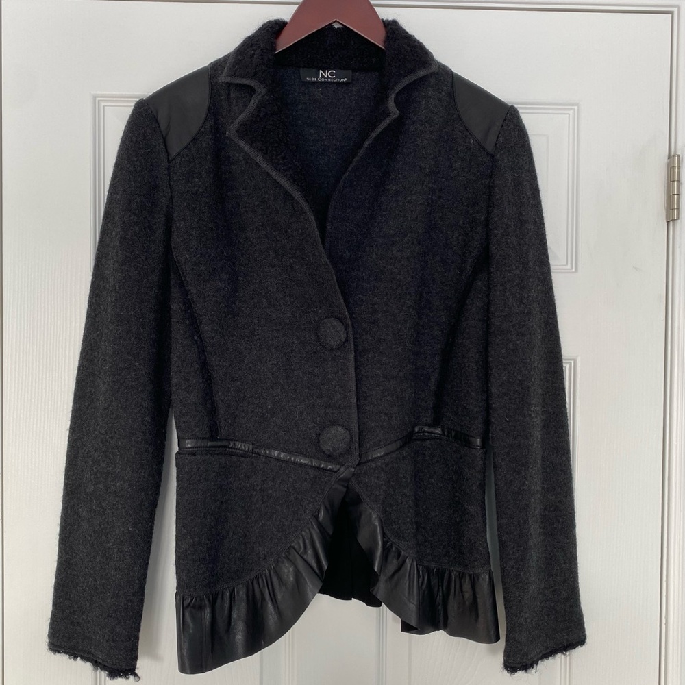 Nice Connection Black Jacket with Peplum Hem Size M/L